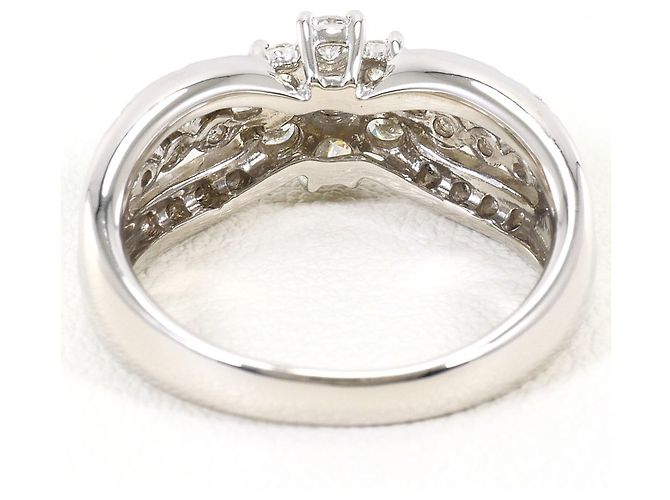 Autre Marque Anello fede in platino e diamanti - vista 4
