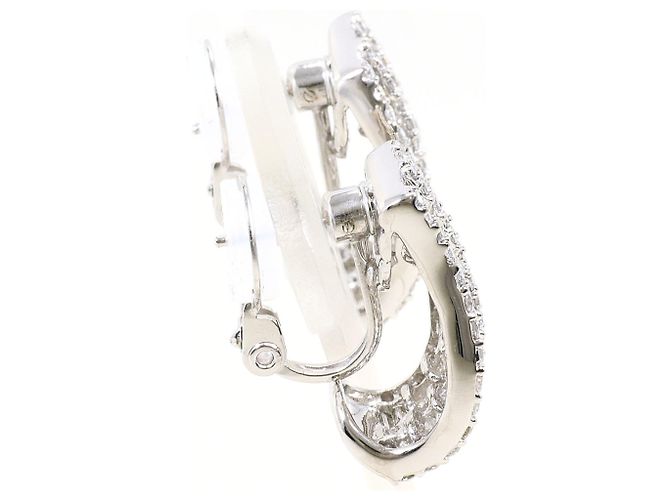 Autre Marque Orecchini a lobo in diamanti in oro bianco 18K D'oro - vista 2