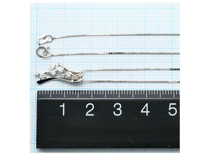 Autre Marque Halskette aus 18K Weißgold mit Diamant Golden - Ansicht 4