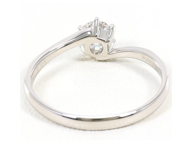 Autre Marque PT900 Platin-Ehering mit Diamant - Ansicht 4