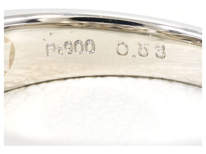 Autre Marque Bague Anneau en Platine avec Diamant Jaune - vue 5