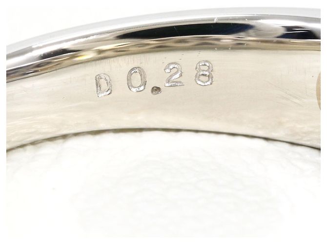 Autre Marque Bague Anneau en Platine avec Diamant Jaune - vue 6