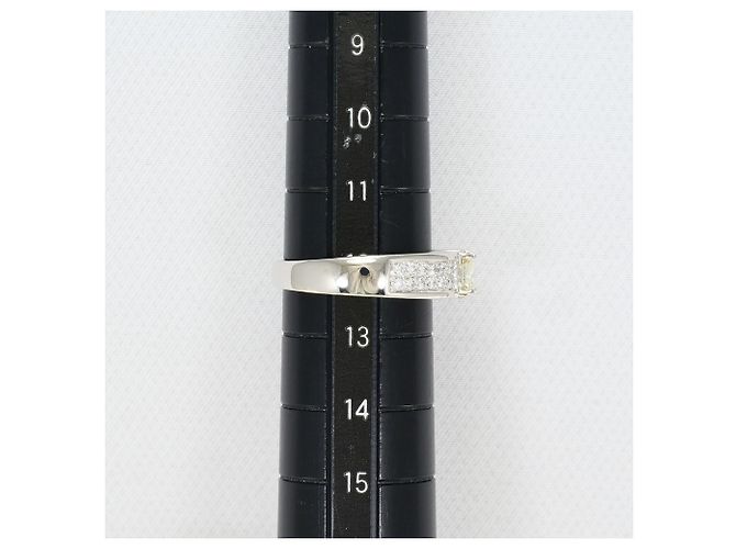 Autre Marque Bague Anneau en Platine avec Diamant Jaune - vue 8