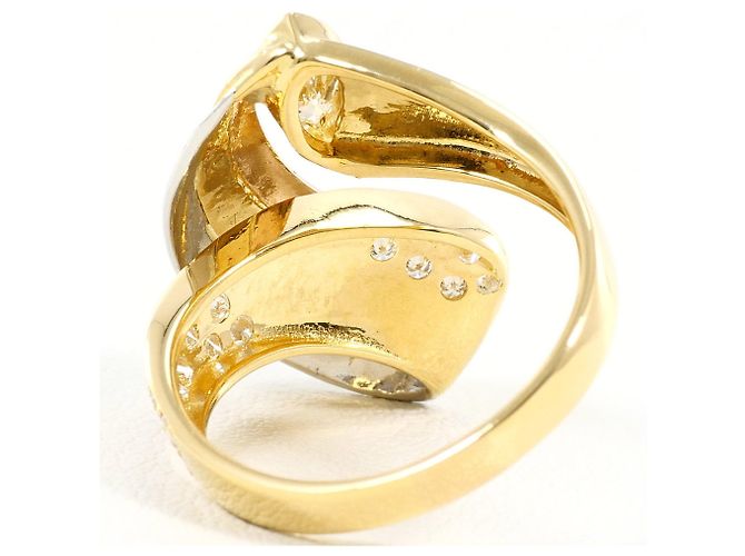 Autre Marque Anello fede in platino PT900 e oro giallo 18K con diamante D'oro - vista 4