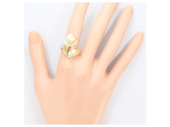 Autre Marque Anello fede in platino PT900 e oro giallo 18K con diamante D'oro - vista 6