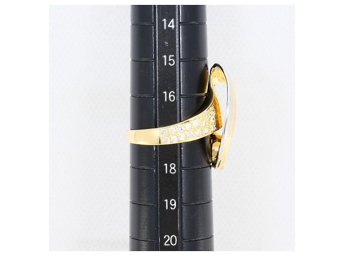 Autre Marque Anello fede in platino PT900 e oro giallo 18K con diamante D'oro - vista 7