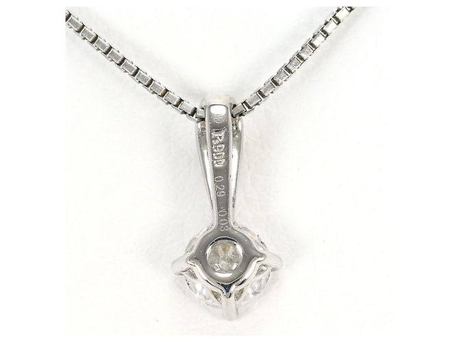 Autre Marque Platinhalskette mit Diamantanhänger - Ansicht 3