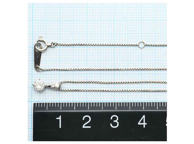 Autre Marque Platinhalskette mit Diamantanhänger - Ansicht 5