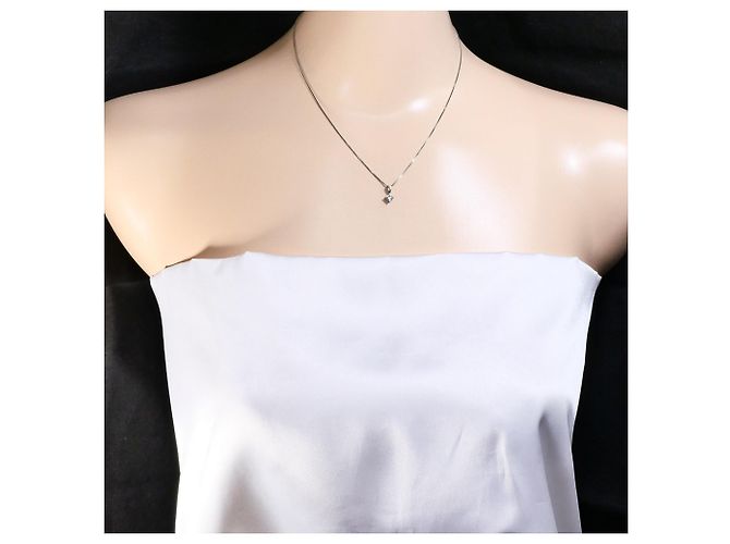 Autre Marque Platinhalskette mit Diamantanhänger - Ansicht 6