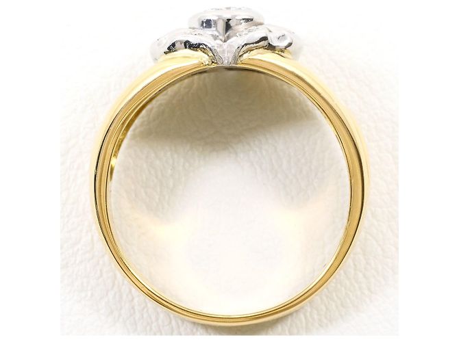 Autre Marque Anello fede in platino e oro giallo con diamanti D'oro - vista 3