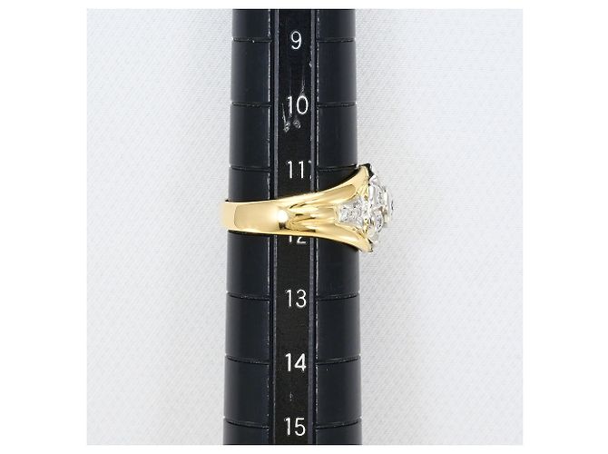 Autre Marque Anello fede in platino e oro giallo con diamanti D'oro - vista 8
