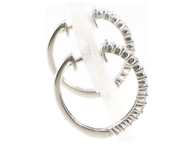 Autre Marque Platin-Creolen mit Diamanten - Ansicht 2