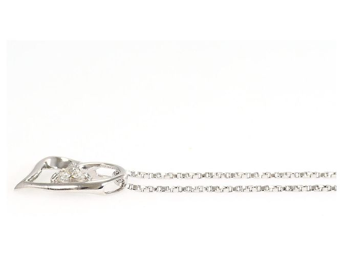 Autre Marque Collana elegante in oro bianco 18K e platino con diamante D'oro - vista 2