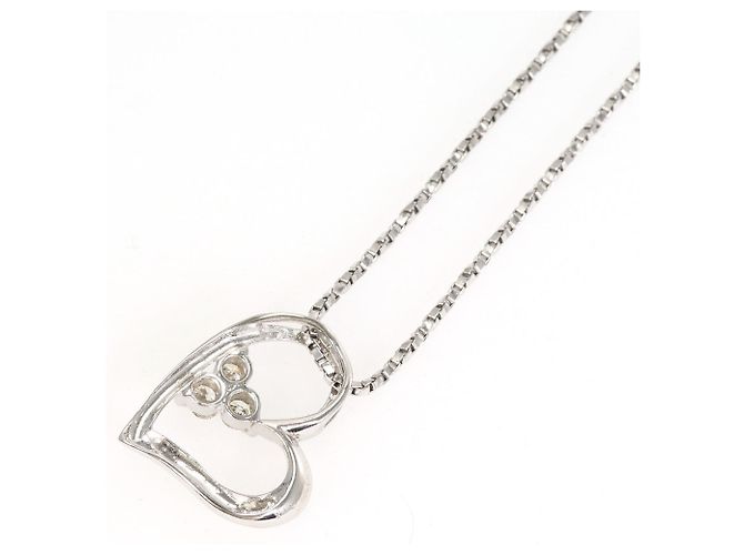 Autre Marque Collana elegante in oro bianco 18K e platino con diamante D'oro - vista 3