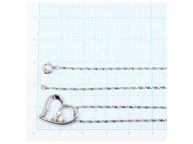 Autre Marque Collana elegante in oro bianco 18K e platino con diamante D'oro - vista 5