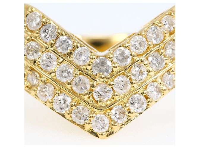 Autre Marque Anello a fascia in oro giallo 18K con diamante D'oro - vista 2