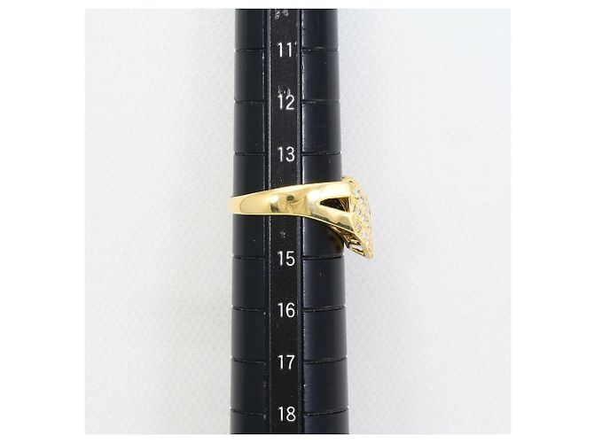 Autre Marque Anello a fascia in oro giallo 18K con diamante D'oro - vista 8