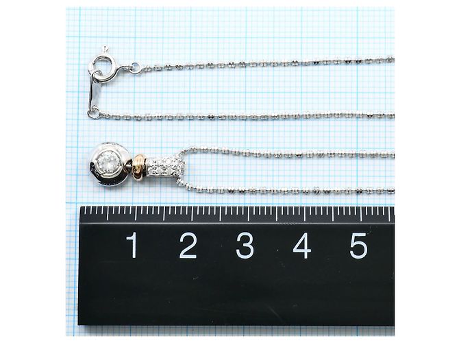 Autre Marque Collana in oro bianco 14K con zircone cubico D'oro - vista 4