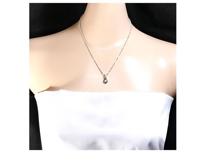 Autre Marque Collana in oro bianco 14K con zircone cubico D'oro - vista 5