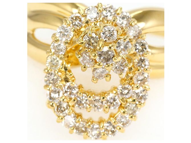 Autre Marque Anello a fascia in oro giallo 18K con diamante D'oro - vista 2