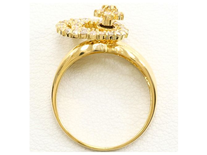 Autre Marque Anello a fascia in oro giallo 18K con diamante D'oro - vista 3