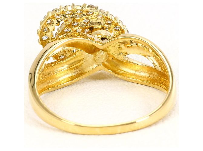 Autre Marque Anello a fascia in oro giallo 18K con diamante D'oro - vista 4