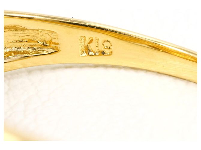 Autre Marque Anello a fascia in oro giallo 18K con diamante D'oro - vista 5