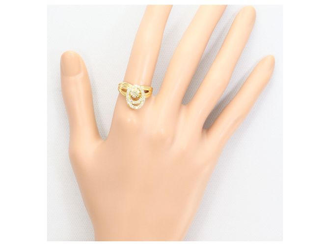 Autre Marque Anello a fascia in oro giallo 18K con diamante D'oro - vista 7
