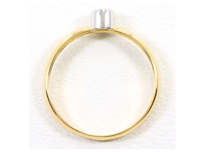 Autre Marque Anello fede in oro giallo 18K e platino con diamante D'oro - vista 3