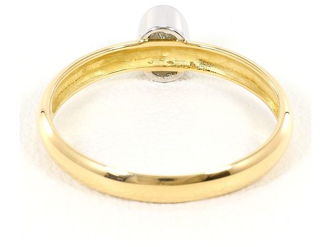 Autre Marque Anello fede in oro giallo 18K e platino con diamante D'oro - vista 4
