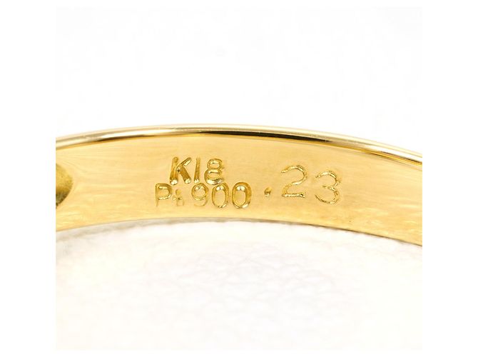Autre Marque Anello fede in oro giallo 18K e platino con diamante D'oro - vista 5