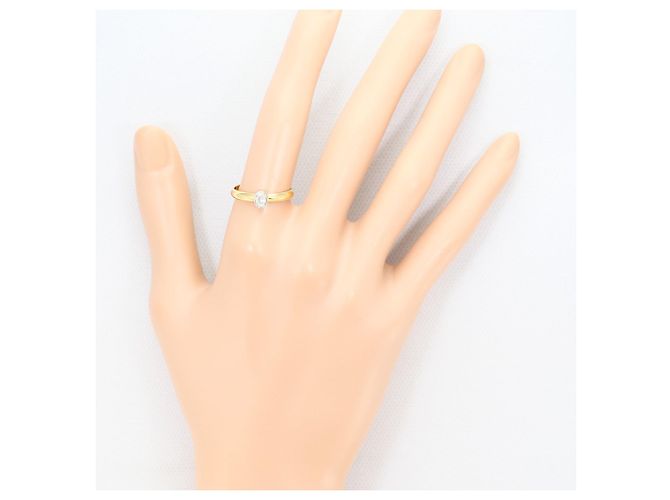Autre Marque Anello fede in oro giallo 18K e platino con diamante D'oro - vista 6