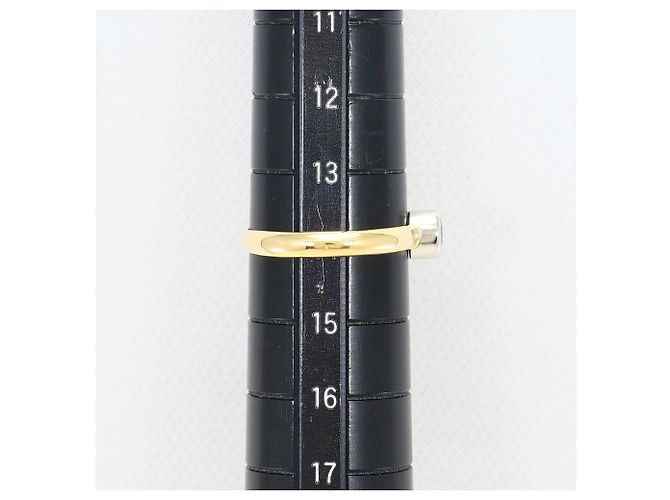 Autre Marque Anello fede in oro giallo 18K e platino con diamante D'oro - vista 7