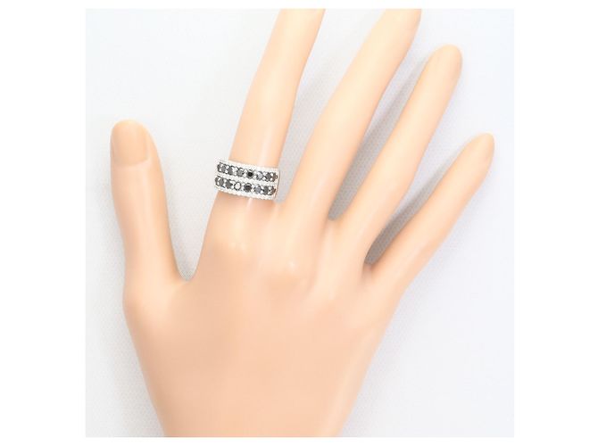 Autre Marque Anello fede in oro bianco 14K con diamante nero D'oro - vista 7