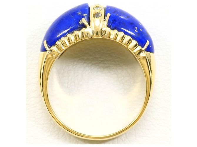 Autre Marque Bandring aus 18K Gelbgold mit Diamant und Lapislazuli Golden - Ansicht 3