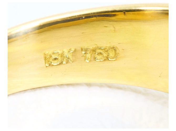 Autre Marque Bandring aus 18K Gelbgold mit Diamant und Lapislazuli Golden - Ansicht 5