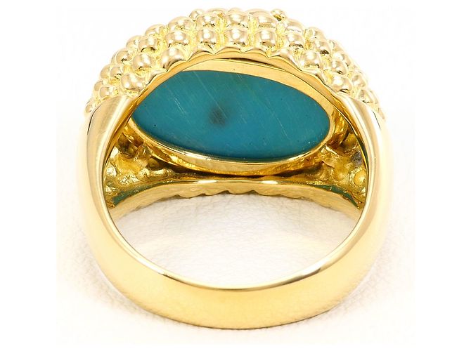 Autre Marque Anillo banda de oro amarillo 18K con turquesa Dorado - vista 4