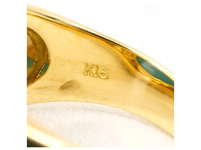 Autre Marque Anillo banda de oro amarillo 18K con turquesa Dorado - vista 5