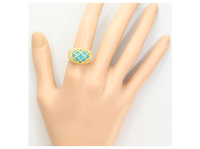Autre Marque Anillo banda de oro amarillo 18K con turquesa Dorado - vista 6