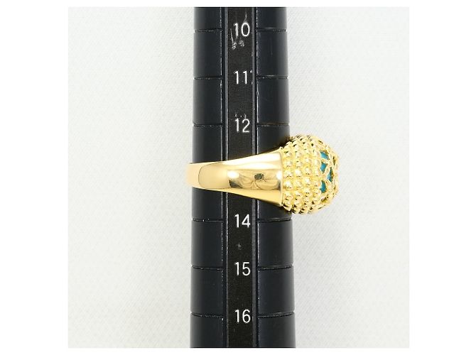 Autre Marque Anillo banda de oro amarillo 18K con turquesa Dorado - vista 7