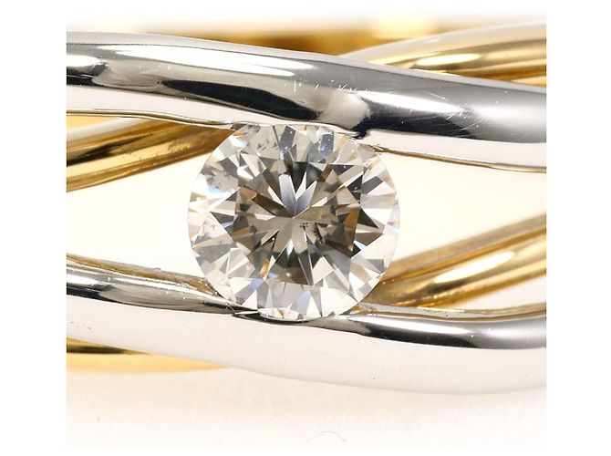 Autre Marque Ehering aus Platin und Gelbgold mit Diamant Golden - Ansicht 2