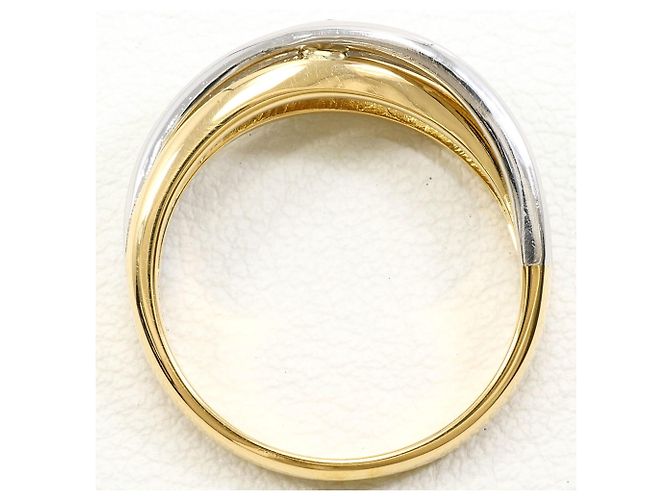 Autre Marque Ehering aus Platin und Gelbgold mit Diamant Golden - Ansicht 3