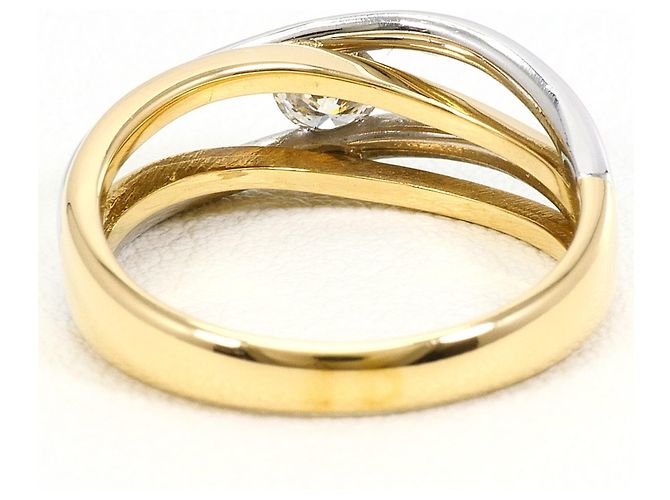 Autre Marque Ehering aus Platin und Gelbgold mit Diamant Golden - Ansicht 4