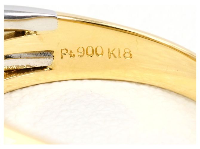 Autre Marque Ehering aus Platin und Gelbgold mit Diamant Golden - Ansicht 5