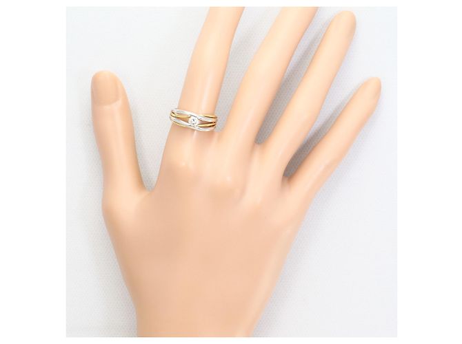 Autre Marque Ehering aus Platin und Gelbgold mit Diamant Golden - Ansicht 7