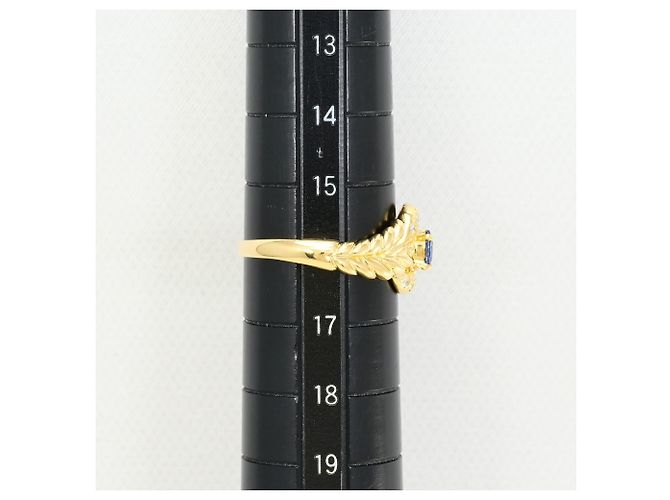 Autre Marque Anello fede in oro giallo 18K con diamante e zaffiro D'oro - vista 8