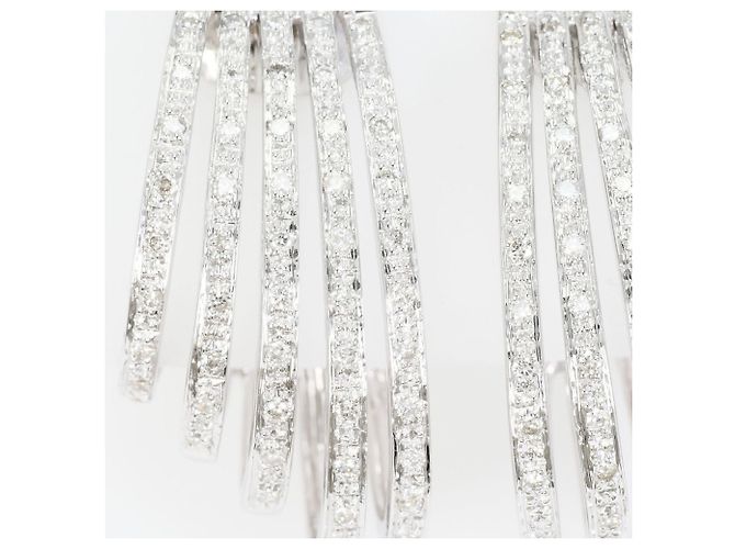 Autre Marque Creolen aus 18K Weißgold mit Diamanten Golden - Ansicht 2