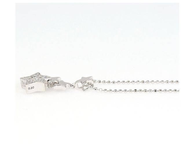 Autre Marque Colar em ouro branco 18K com diamante Dourado - vista 2