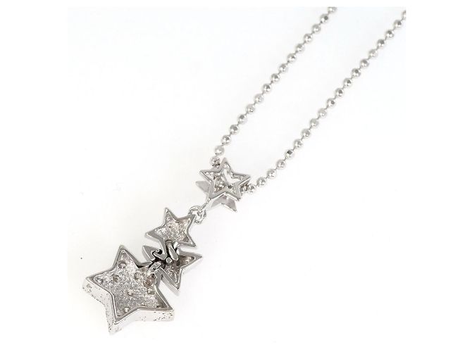 Autre Marque Colar em ouro branco 18K com diamante Dourado - vista 3