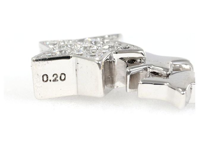 Autre Marque Colar em ouro branco 18K com diamante Dourado - vista 4